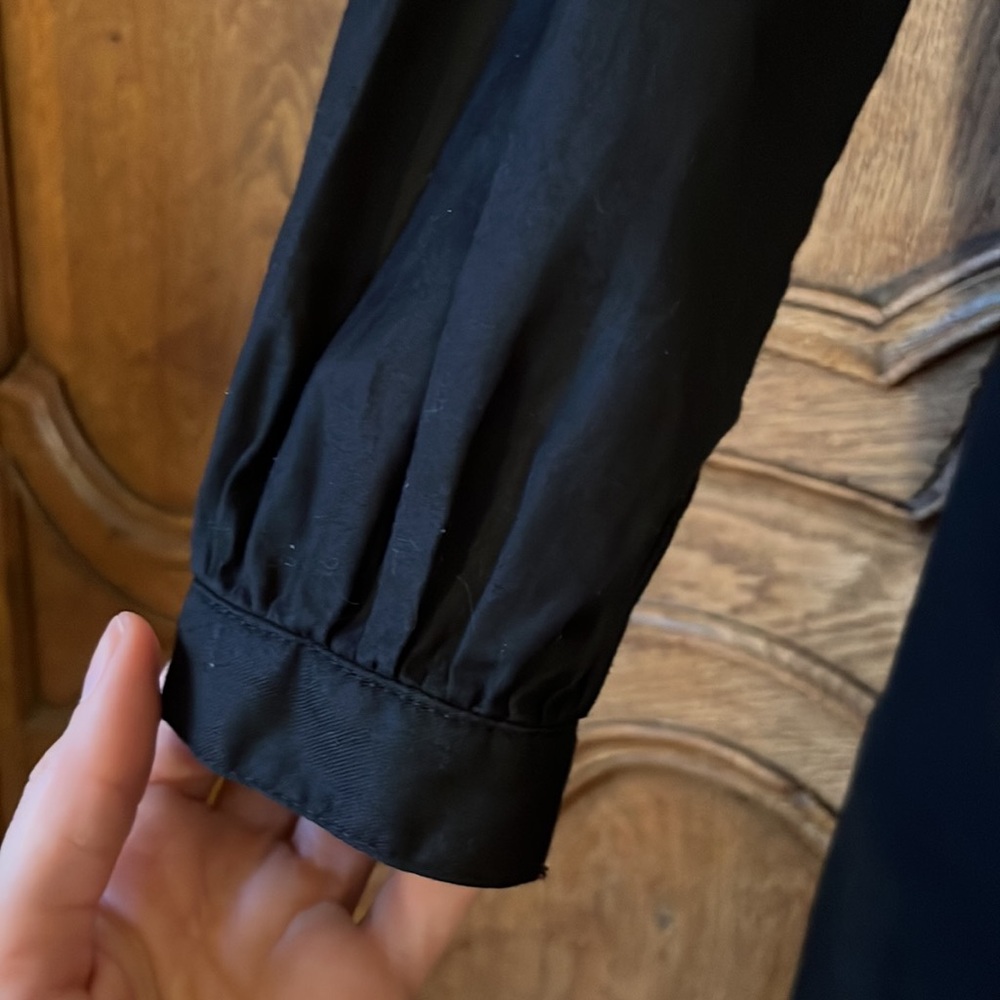 Billy Reid Button Down Long Sleeve Black Dress - Picture 4 of 16